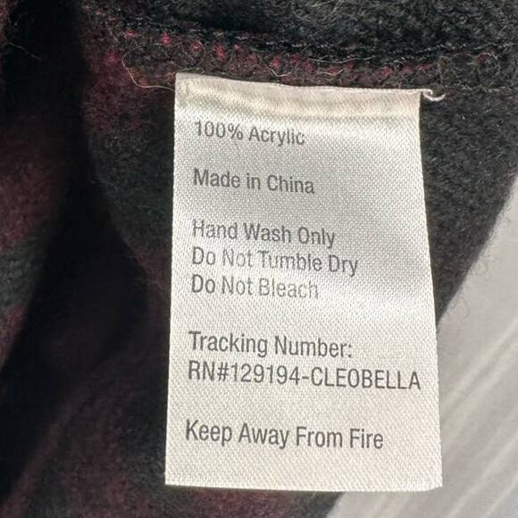 Anthropologie Cleobella Sevigny Capelet Poncho Cardigan Red Wine Black One Size - Picture 9 of 11